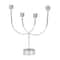 13" Silver Stainless Steel Overlapping U-Shaped Candelabra